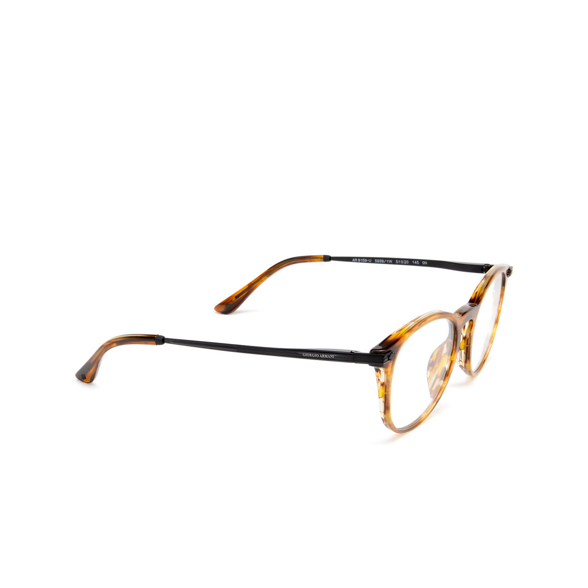 Giorgio Armani AR8159U Sunglasses 59391W Striped Honey - three-quarters view