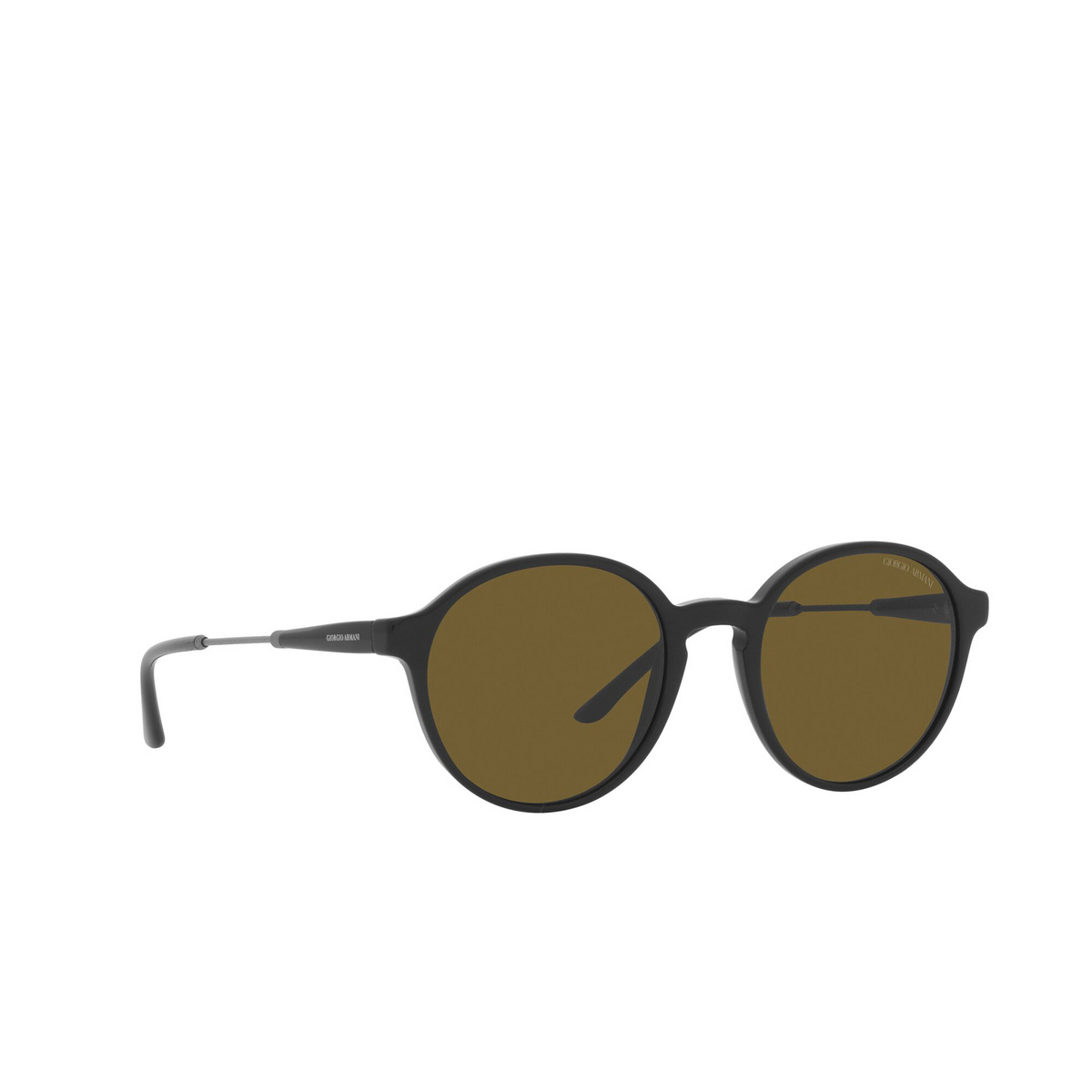 Giorgio Armani® Round Sunglasses: AR8160 color Black 500173 - three-quarters view.