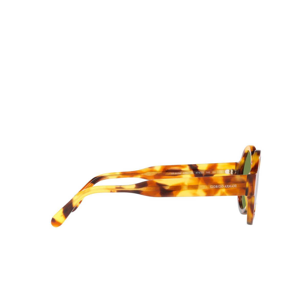 Giorgio Armani® Round Sunglasses: AR903M color 57604E Yellow Havana - 3/3