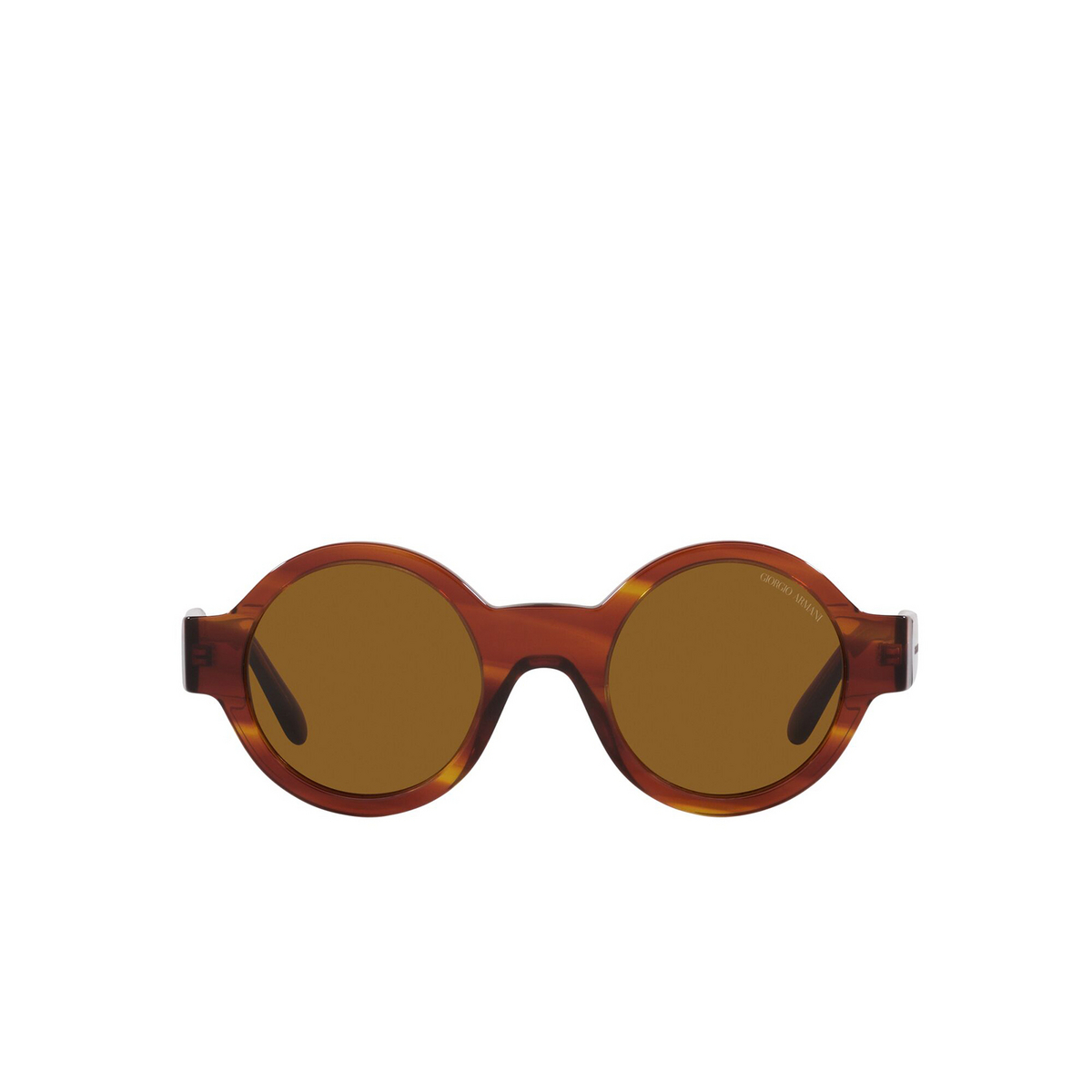 Giorgio Armani® Round Sunglasses: AR903M color Striped Havana 594433 - front view.