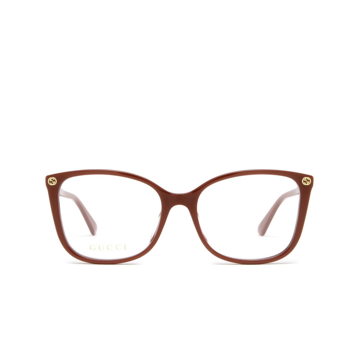 Gucci® Cat-eye Eyeglasses: GG0026O color Red 010 - front view.