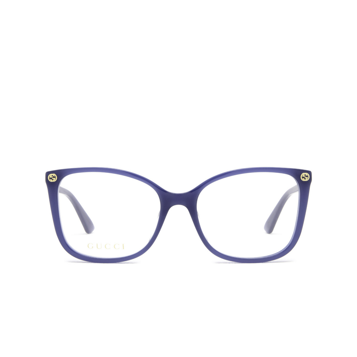 Gucci® Cat-eye Eyeglasses: GG0026O color Blue 011 - front view.