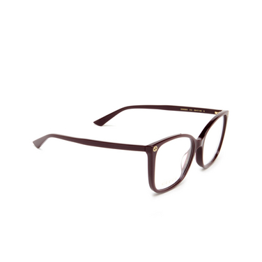 Gucci GG0026O Korrektionsbrillen 012 burgundy - Dreiviertelansicht