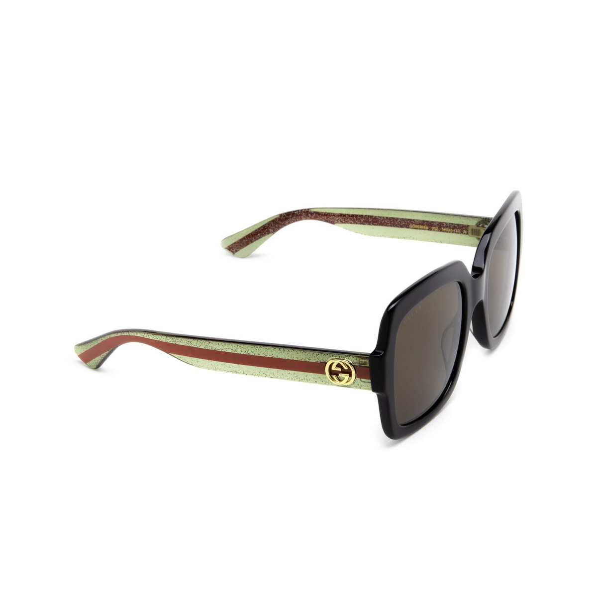 Gucci GG0036SN Sunglasses 002 Black - three-quarters view