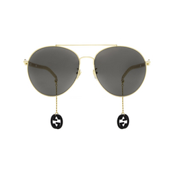 Gucci® Aviator Sunglasses: GG0725S color Gold 001.