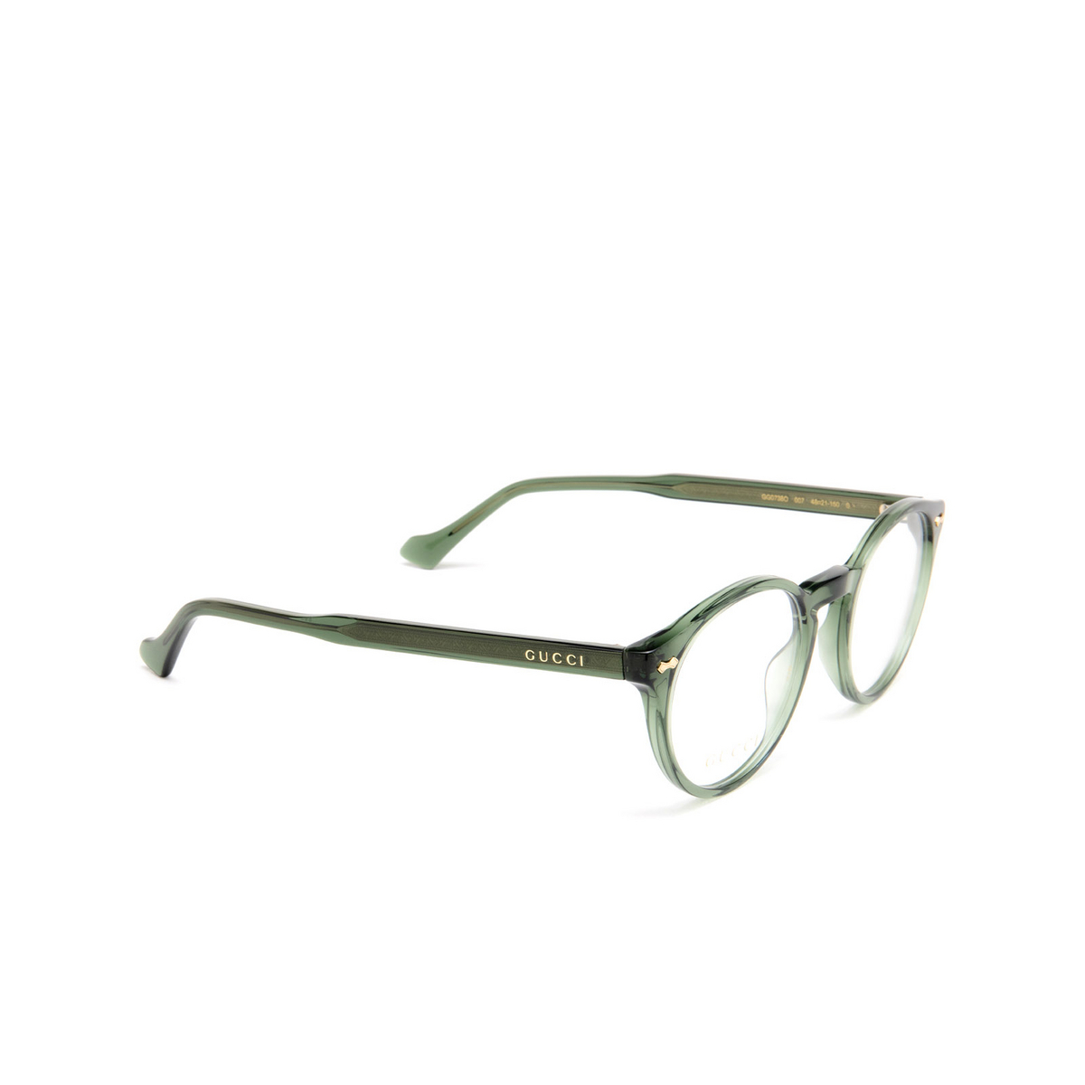 Gucci GG0738O Eyeglasses 007 Green - three-quarters view