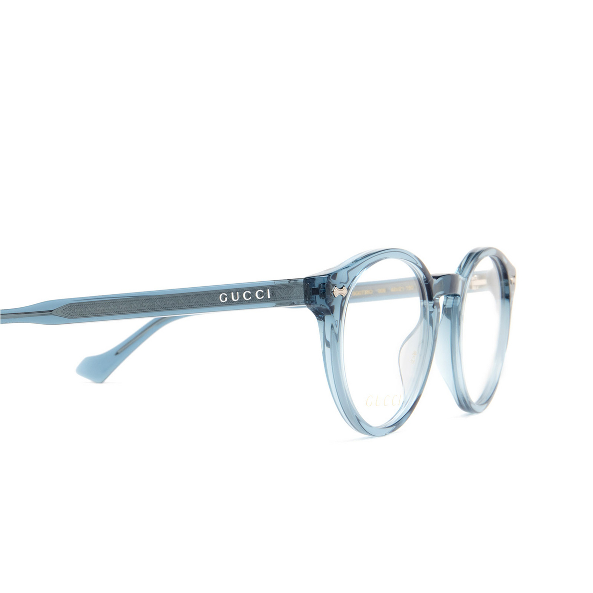 Gucci GG0738O Eyeglasses 008 Blue - 3/4
