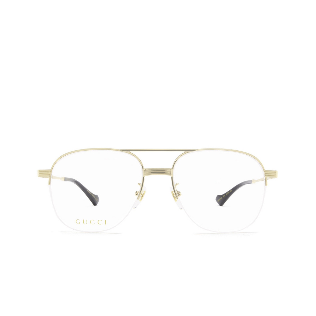 Gucci® Aviator Eyeglasses: GG0745O color 001 Gold - front view