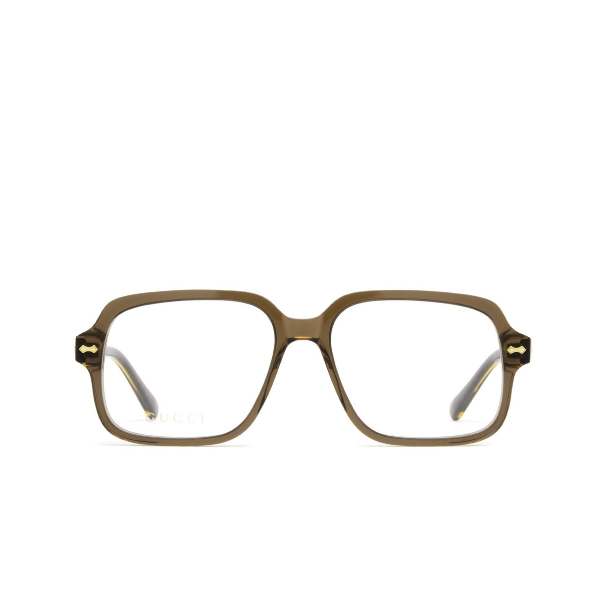 Gucci® Rectangle Eyeglasses: GG0913O color 003 Brown - front view