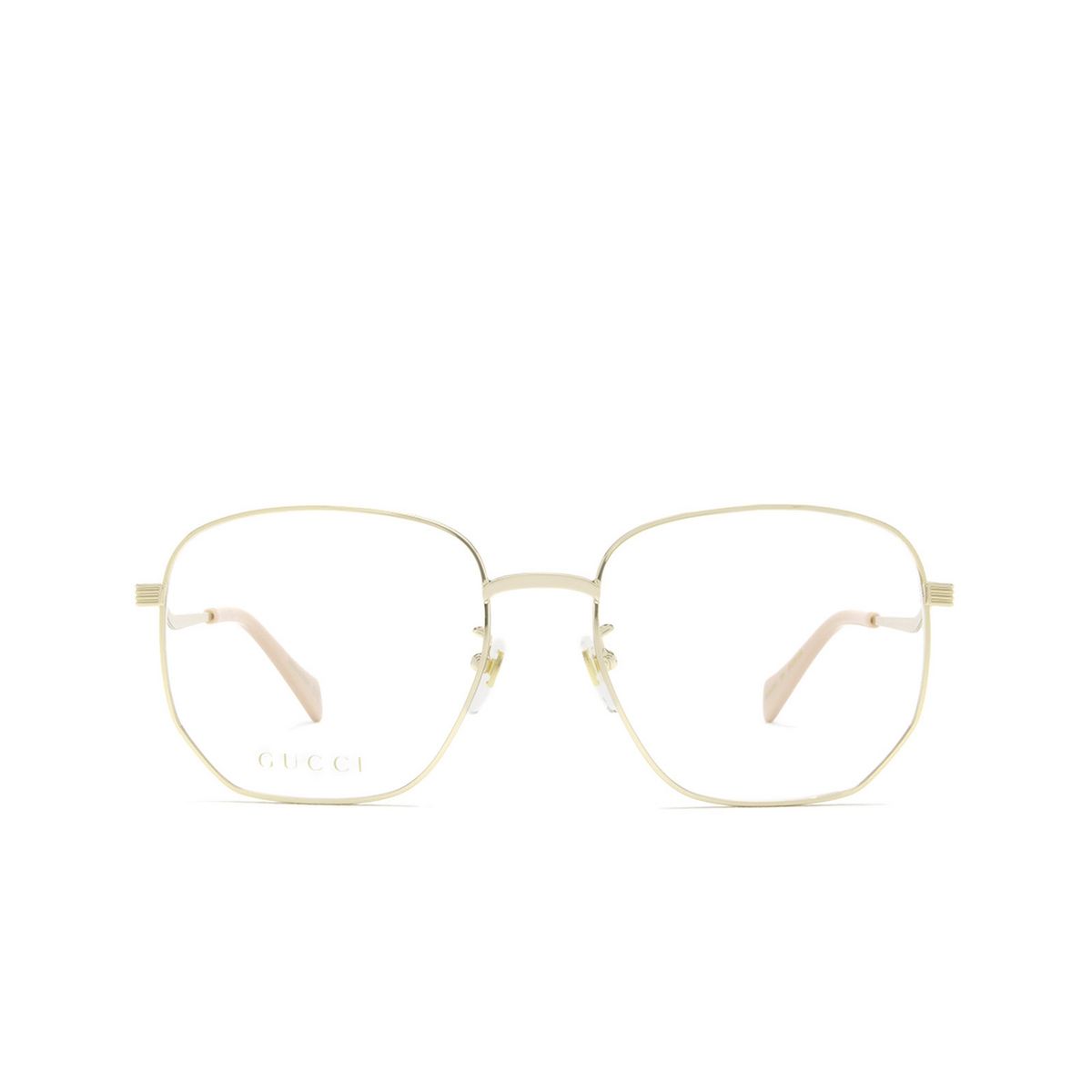 Gucci® Square Eyeglasses: GG0973O color Gold 001 - front view.
