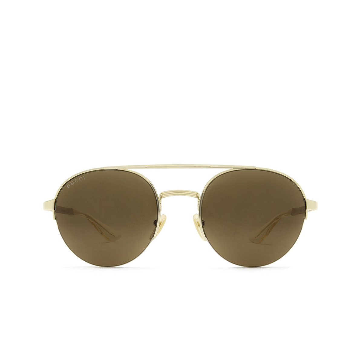 Gucci® Round Sunglasses: GG0984S color Gold 002 - front view.