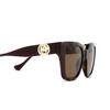Gafas de sol Gucci GG1023S 009 havana & burgundy - Miniatura del producto 3/4