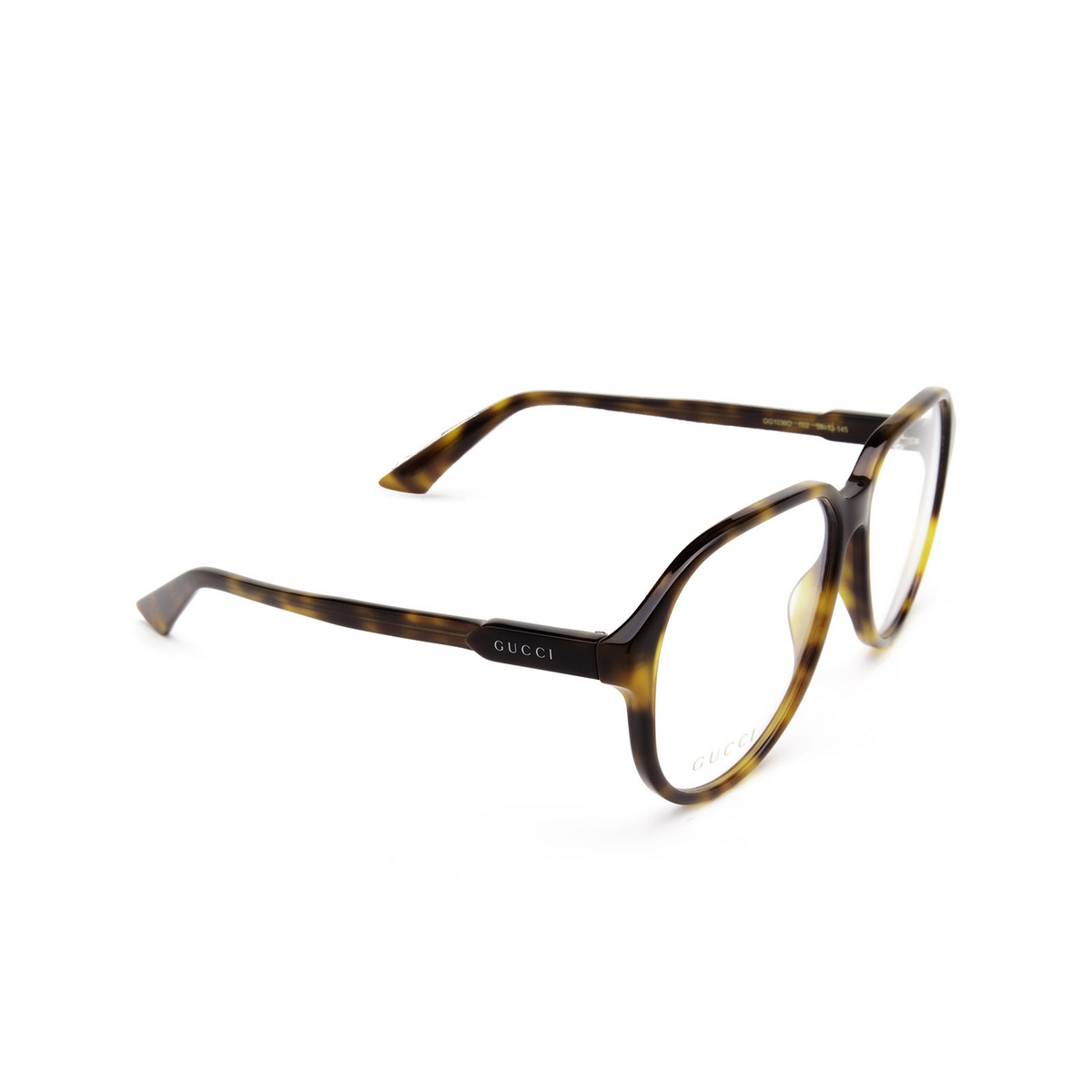 Gucci® Square Eyeglasses: GG1036O color Havana 002 - three-quarters view.