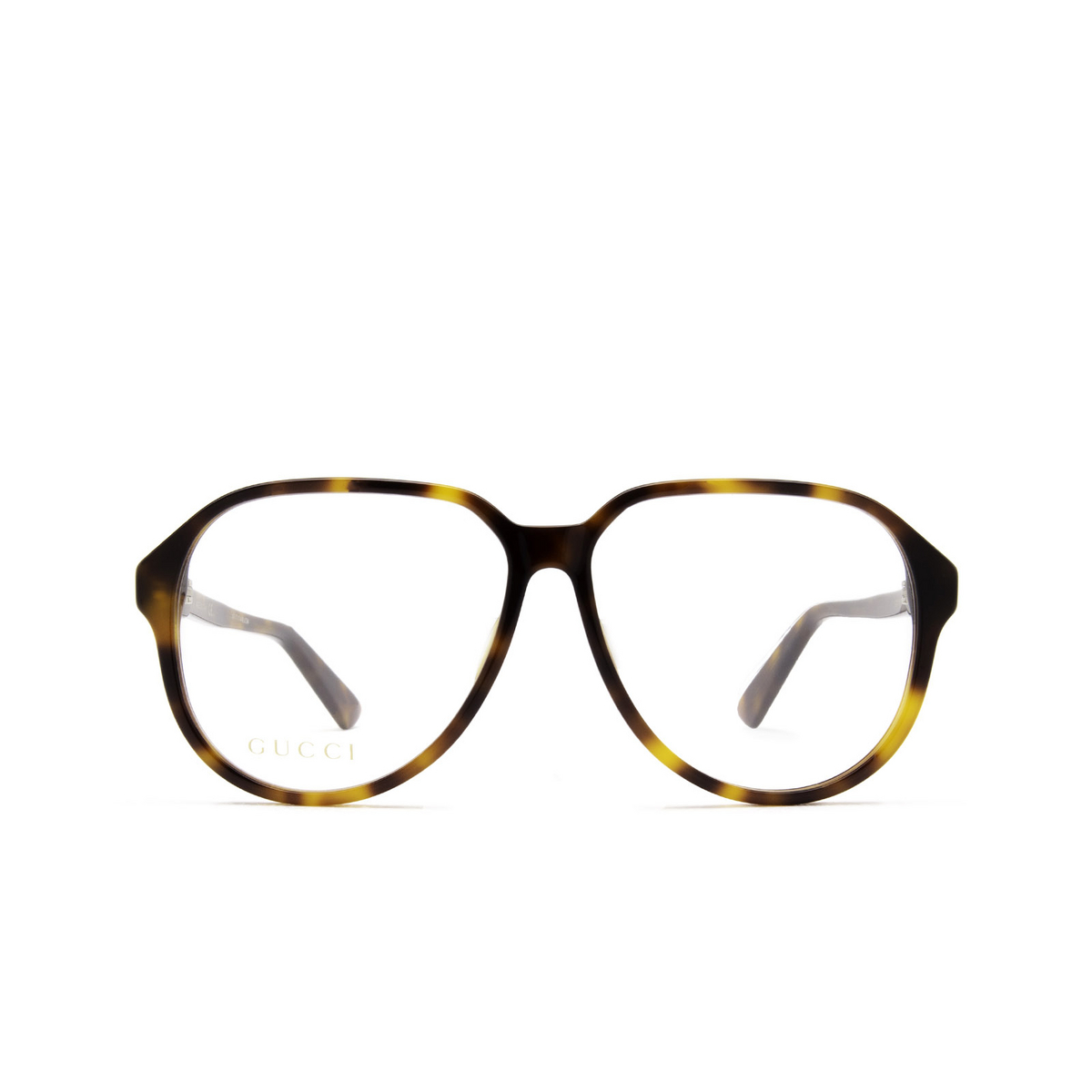 Gucci® Square Eyeglasses: GG1036O color Havana 002 - front view.