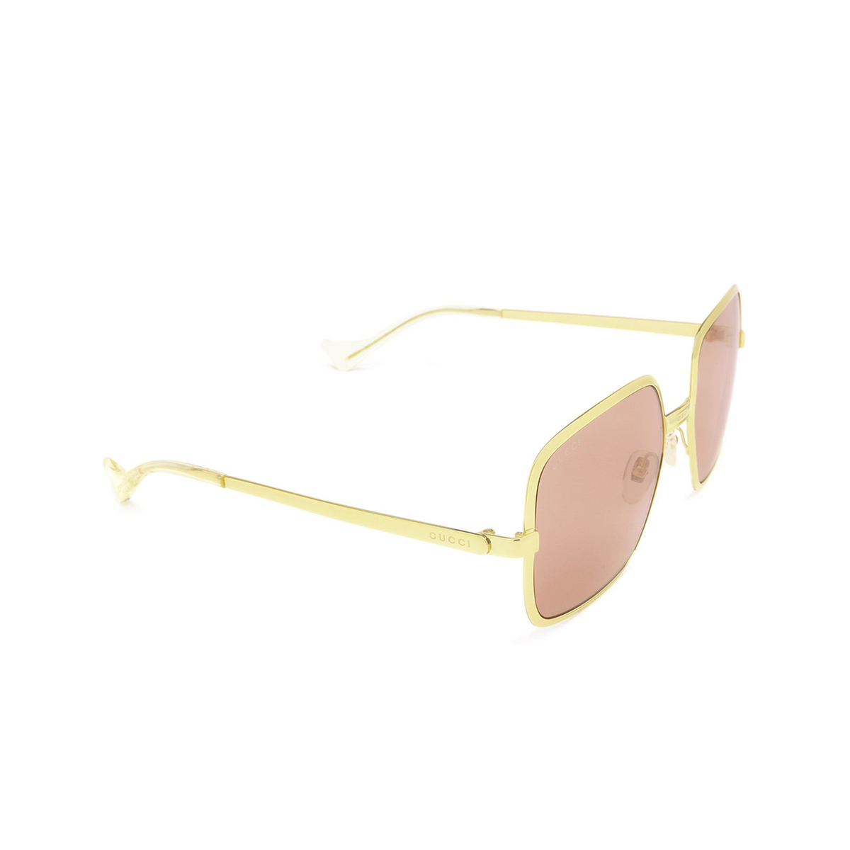 Gucci® Square Sunglasses: GG1063S color Gold 001 - 2/3.