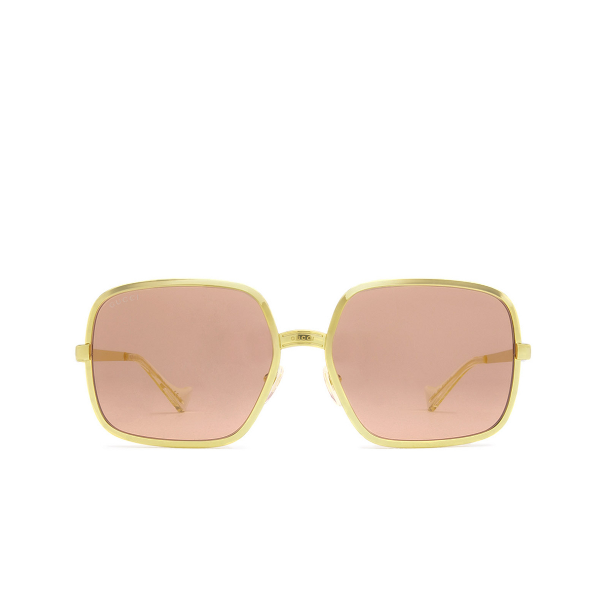 Gucci® Square Sunglasses: GG1063S color Gold 001 - product thumbnail 1/3.