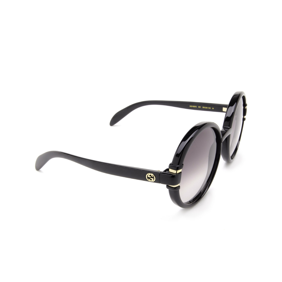 Gucci GG1067S Sunglasses 001 Black - three-quarters view
