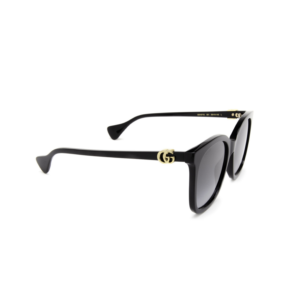 Gucci GG1071S Sunglasses 001 Black - three-quarters view