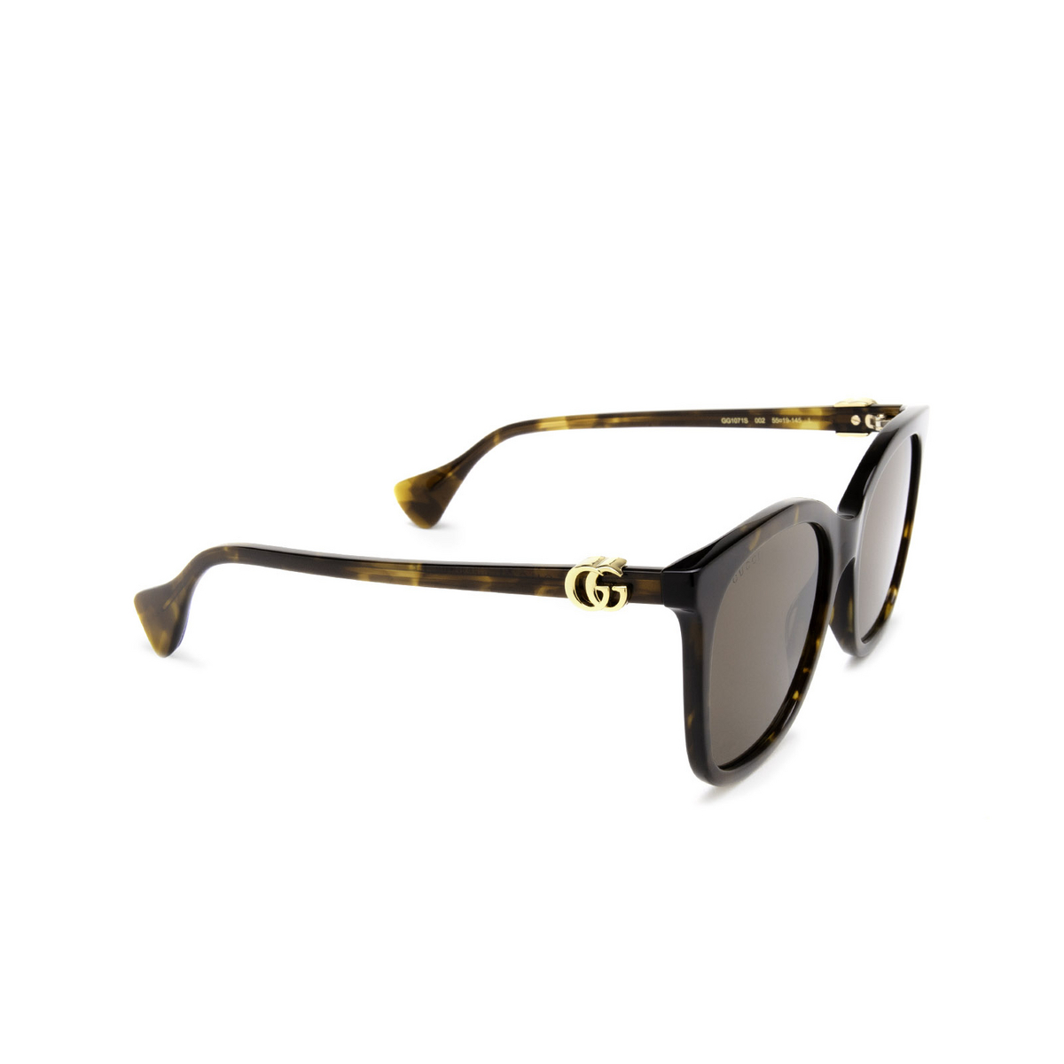 Gucci GG1071S Sunglasses 002 Havana - three-quarters view