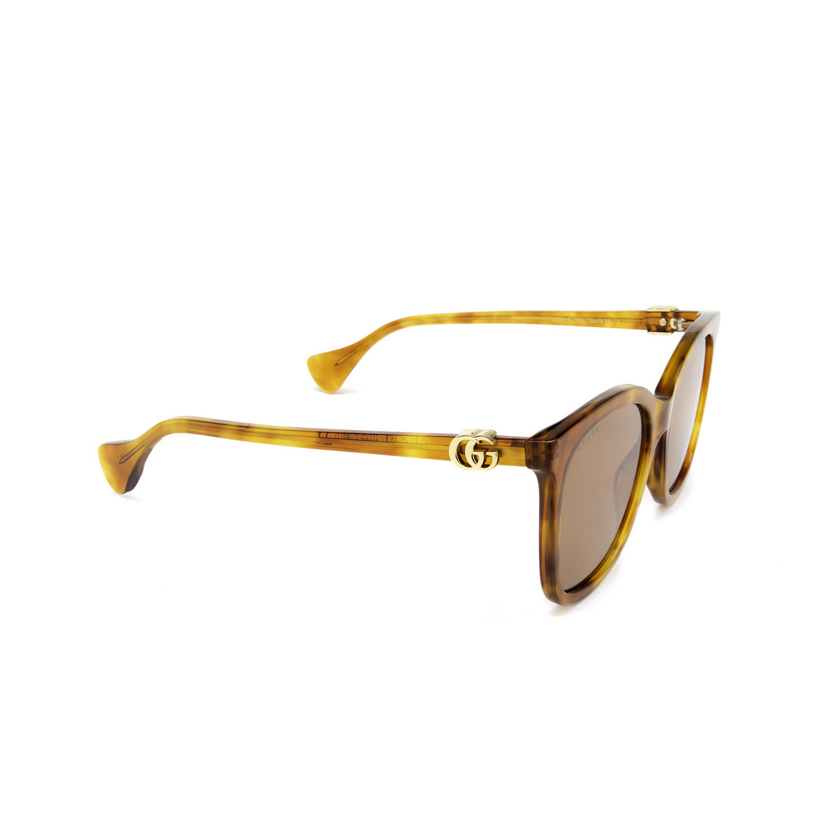 Gucci GG1071S Sunglasses 003 Light Havana - three-quarters view