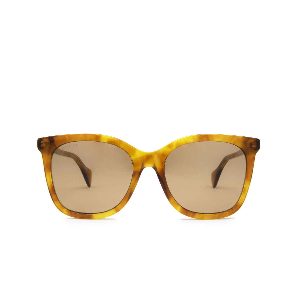Gucci® Cat-eye Sunglasses: GG1071S color Light Havana 003 - front view.
