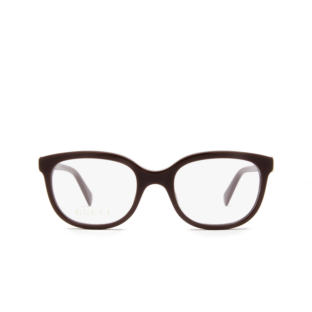 Gucci® Rectangle Eyeglasses: GG1075O color 003 Burgundy - front view