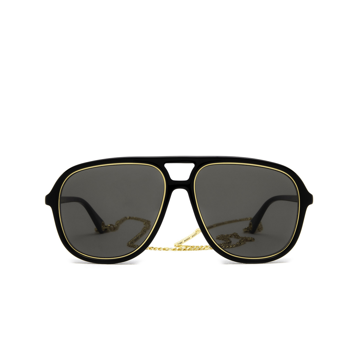 Gucci® Aviator Sunglasses: GG1077S color Black 001 - front view.