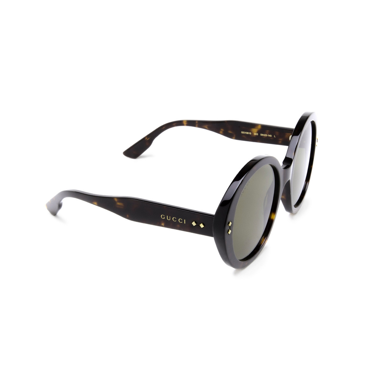 Gucci® Round Sunglasses: GG1081S color Havana 003 - product thumbnail 2/4.