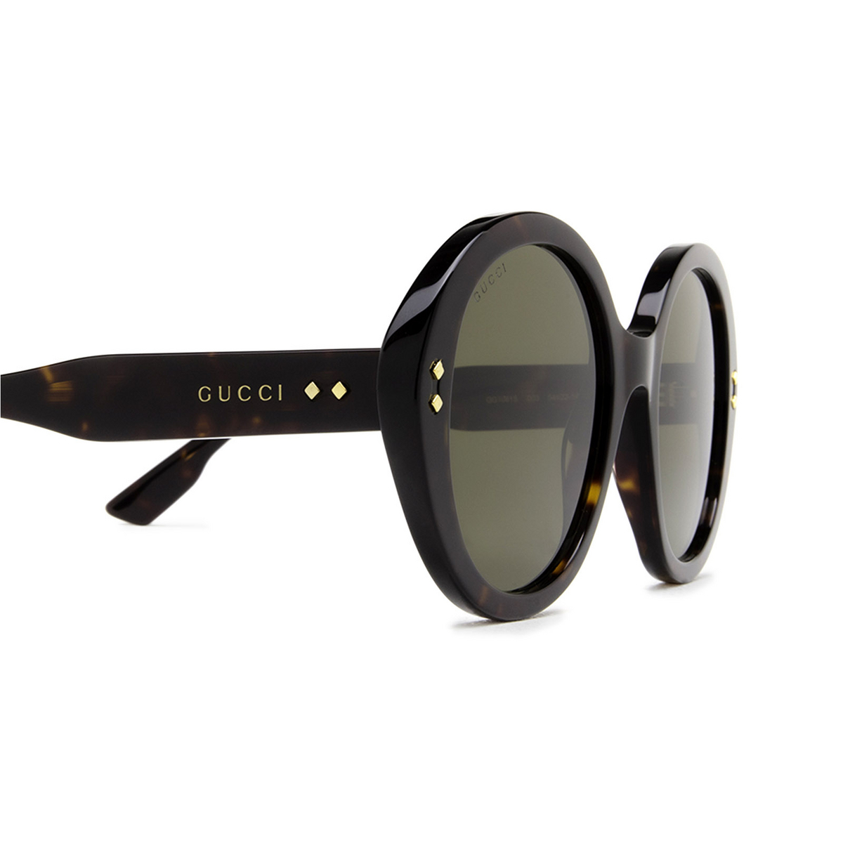 Gucci® Round Sunglasses: GG1081S color Havana 003 - product thumbnail 3/4.