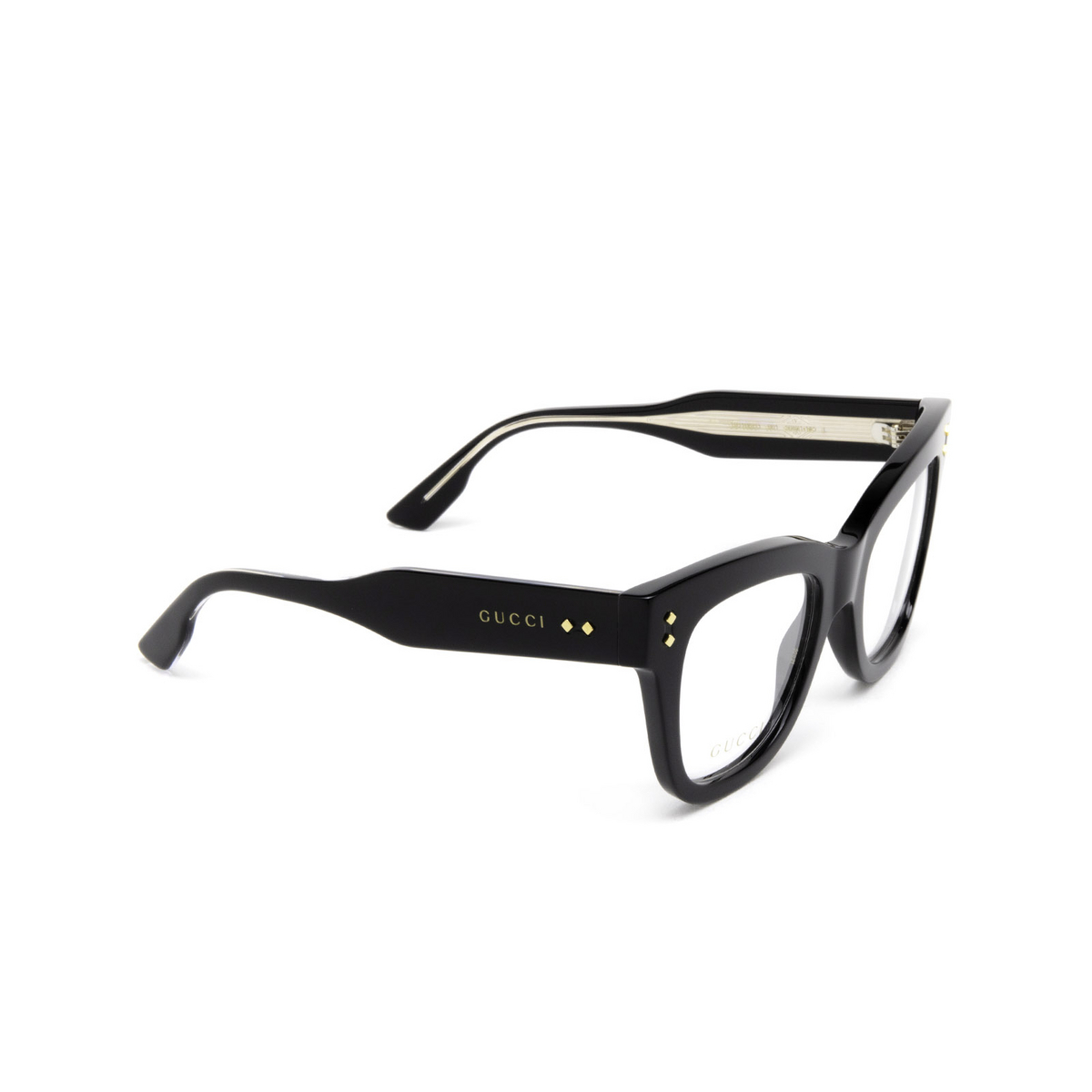 Gucci® Cat-eye Eyeglasses: GG1082O color 001 Black - three-quarters view