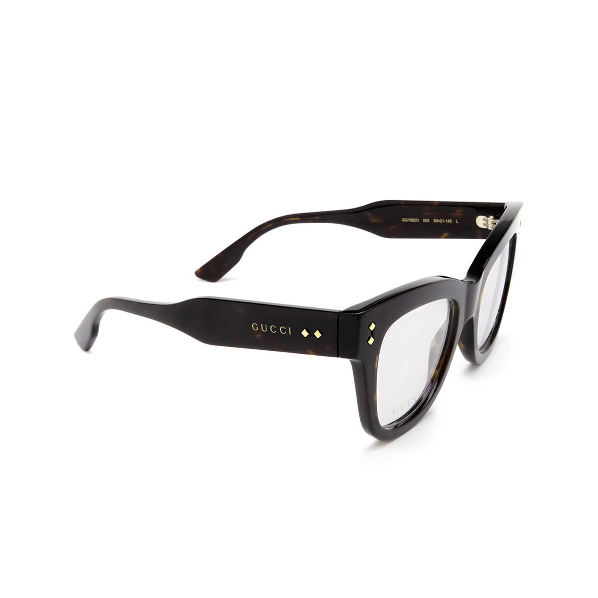 Gucci GG1082O Eyeglasses 003 Havana - three-quarters view