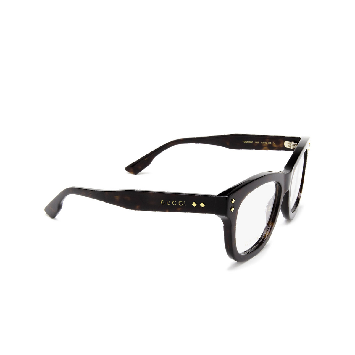 Gucci GG1086O Eyeglasses 007 Havana - three-quarters view