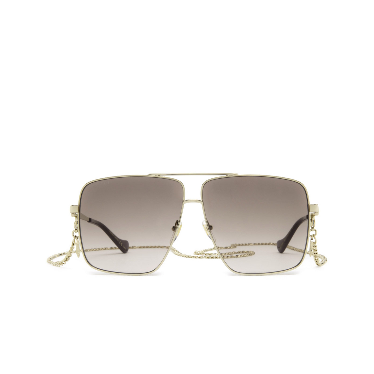 Gucci® Irregular Sunglasses: GG1087S color Gold 002 - front view.