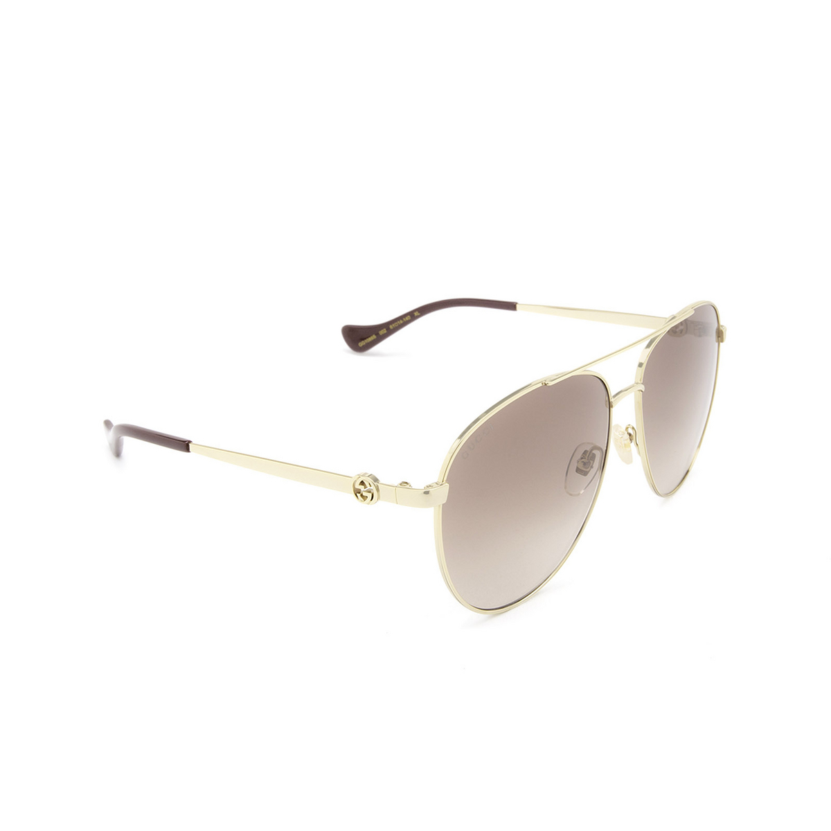 Gucci® Aviator Sunglasses: GG1088S color Gold 002 - product thumbnail 2/3.