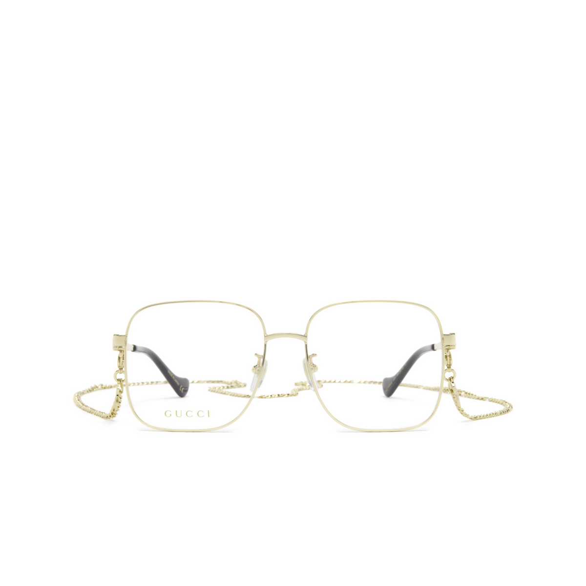 Gucci® Square Eyeglasses: GG1092OA color 001 Gold - front view
