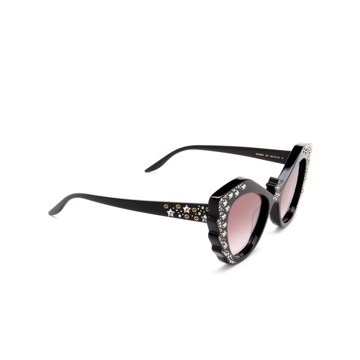 Gucci GG1095S Sunglasses 001 Black - three-quarters view