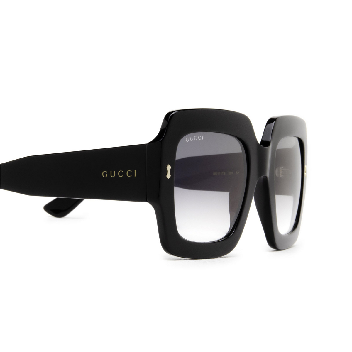 Gucci® Square Sunglasses: GG1111S color 001 Black - product thumbnail 3/5