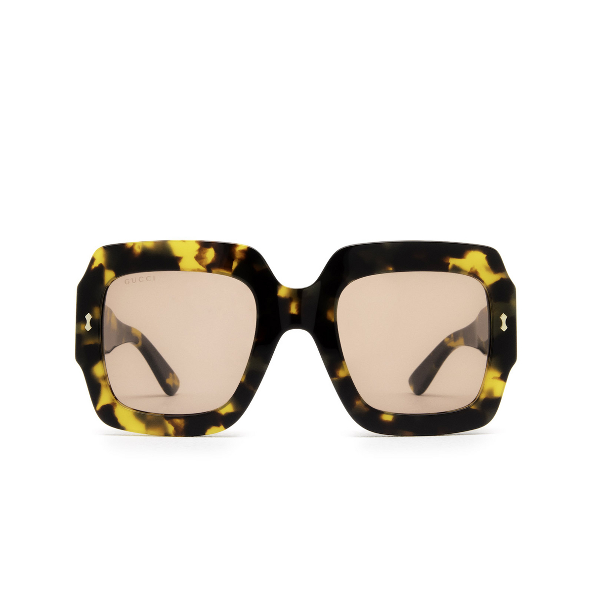 Gucci® Square Sunglasses: GG1111S color Havana 003 - front view.