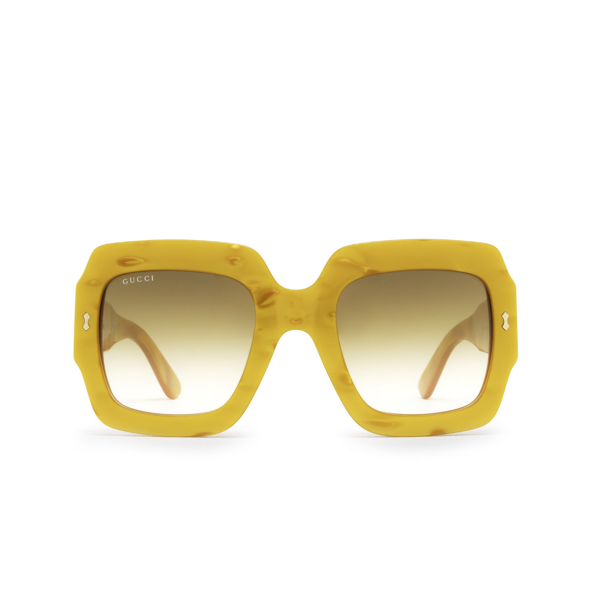 Gucci® Square Sunglasses: GG1111S color Yellow 004 - front view.