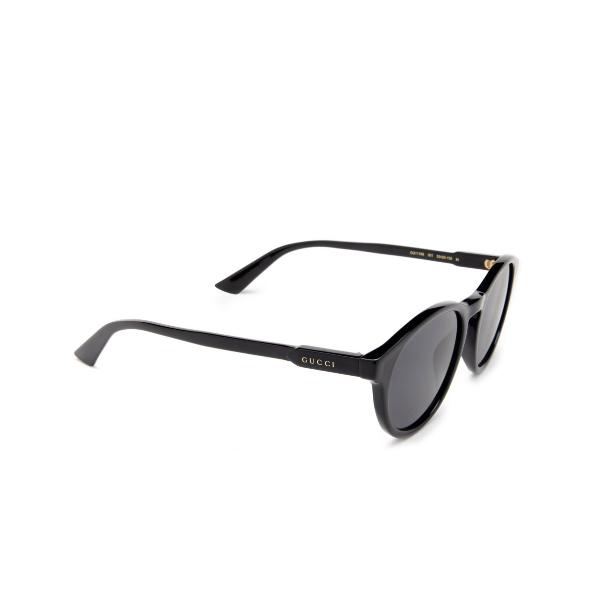 Gucci GG1119S Sunglasses 001 Black - three-quarters view