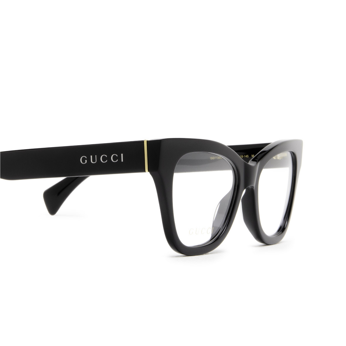 Gucci® Cat-eye Eyeglasses: GG1133O color 001 Black - product thumbnail 3/4