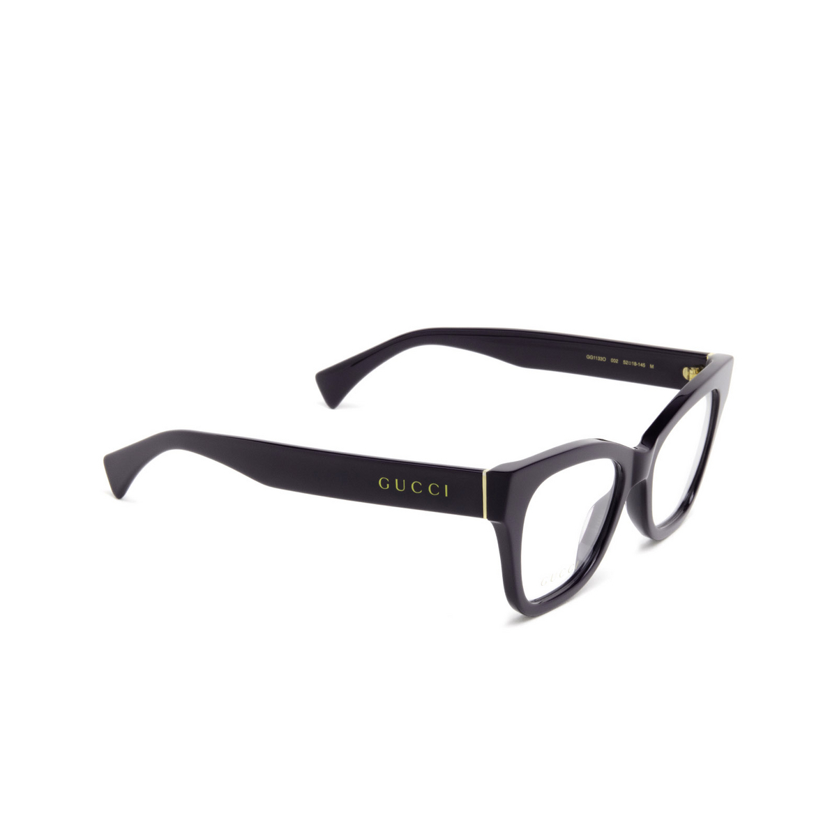 Gucci® Cat-eye Eyeglasses: GG1133O color Violet 002 - three-quarters view.