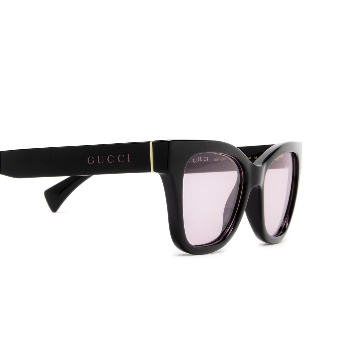 Gucci® Cat-eye Sunglasses: GG1133S color Black 003 - product thumbnail 3/4.
