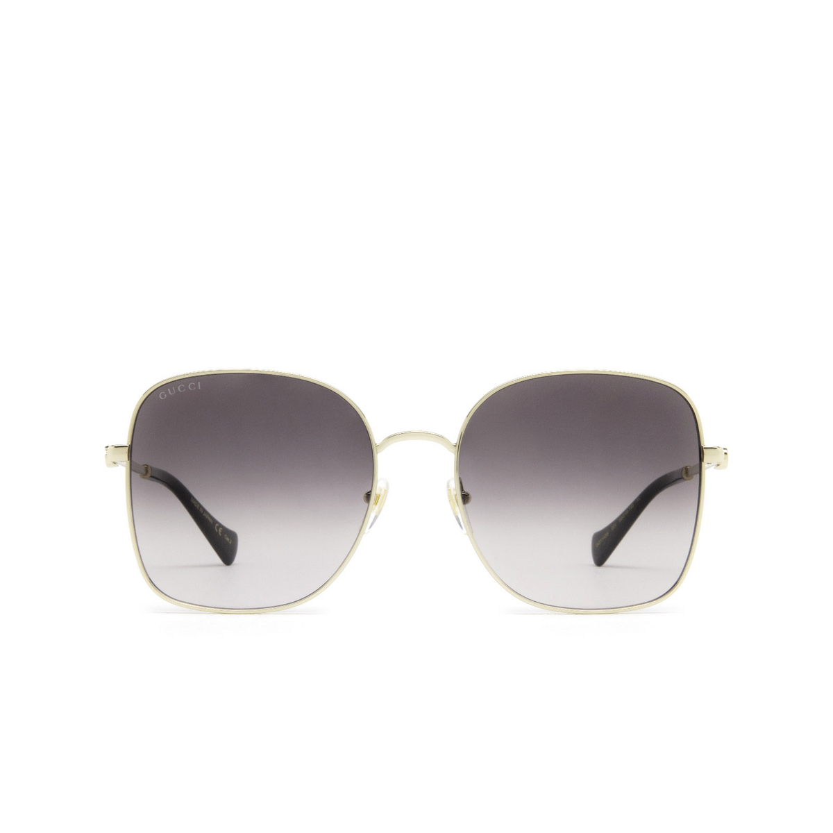 Gucci® Square Sunglasses: GG1143S color Gold 001 - front view.