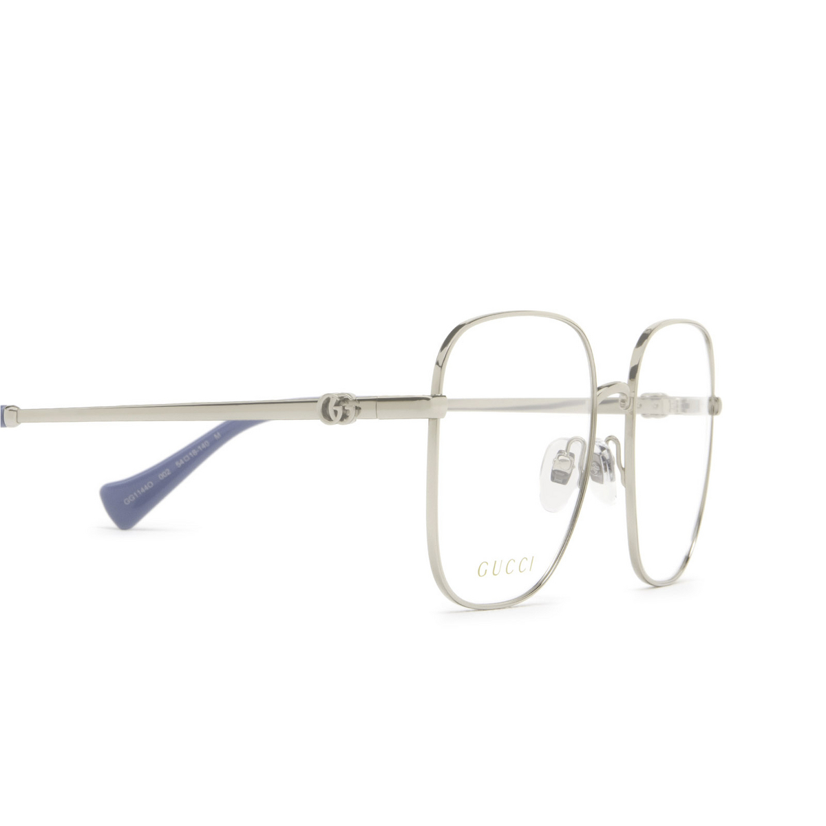 Occhiali da vista Gucci GG1144O 002 Silver - anteprima prodotto 3/4