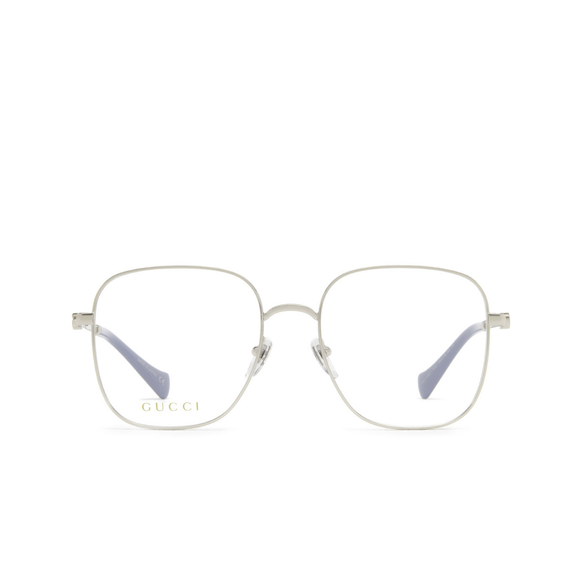 Gucci® Square Eyeglasses: GG1144O color Silver 002 - front view.