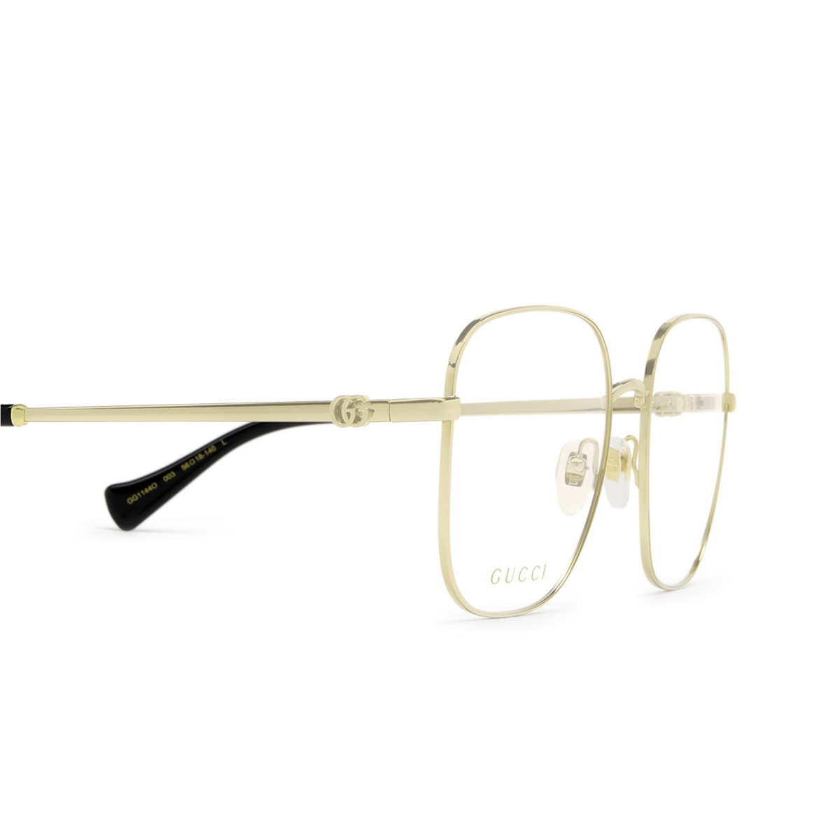 Gucci® Square Eyeglasses: GG1144O color 003 Gold - product thumbnail 3/3