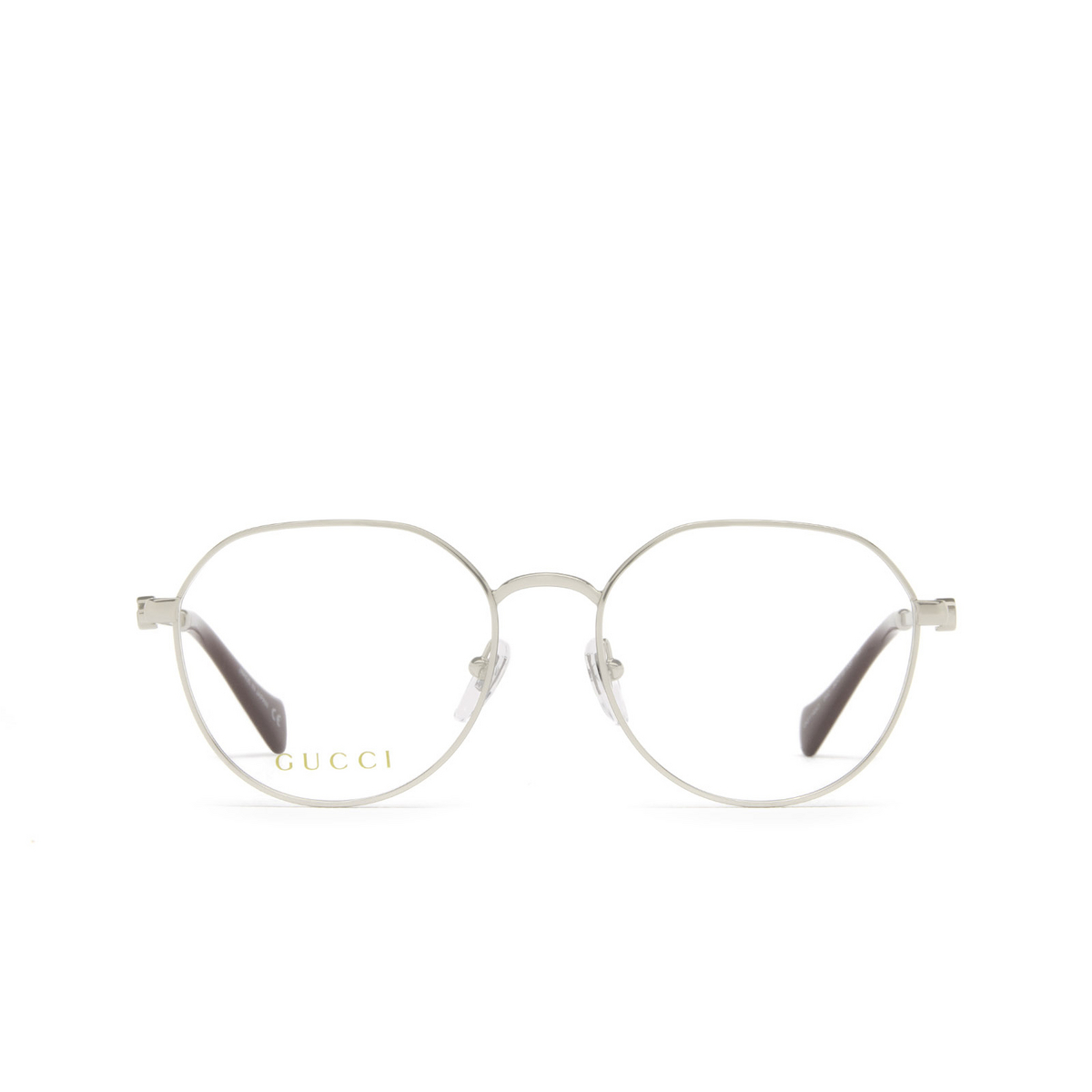 Gucci® Round Eyeglasses: GG1145O color Silver 002 - front view.