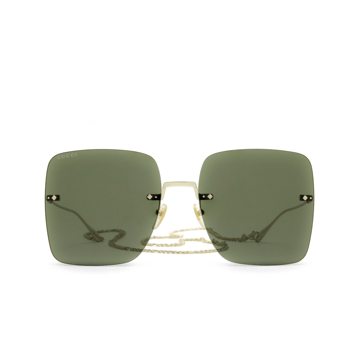 Gucci® Square Sunglasses: GG1147S color Gold 002 - front view.