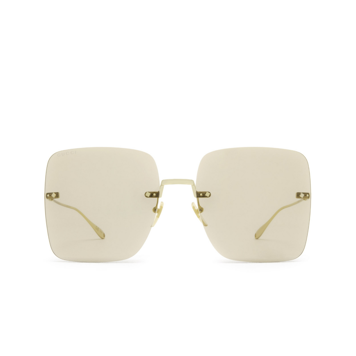 Gucci® Square Sunglasses: GG1147S color Gold 003 - front view.